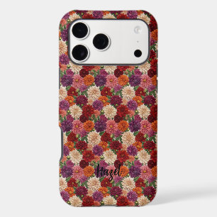 Embroidery Style Autumn Dahlia Floral Name