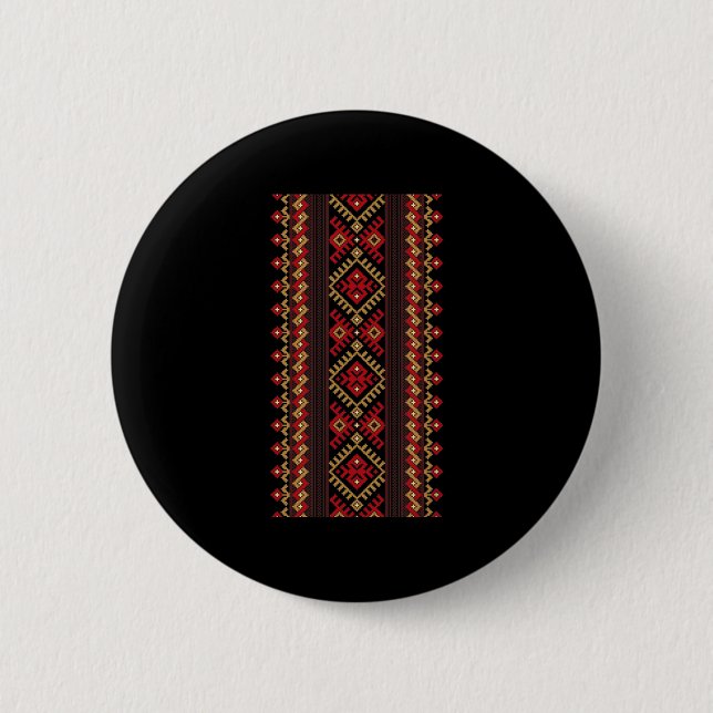 Embroidery Ukraine Vyshyvanka Print Ethnic Pattern 6 Cm Round Badge (Front)