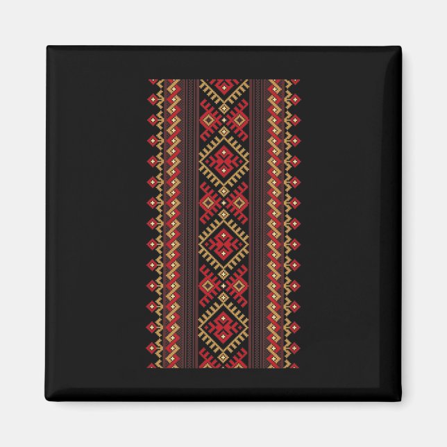 Embroidery Ukraine Vyshyvanka Print Ethnic Pattern Magnet (Front)