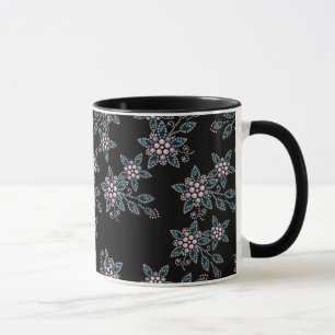 Embroidery with beads and pearls mug
