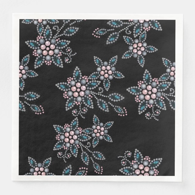 Embroidery with beads and pearls . napkin (Front)