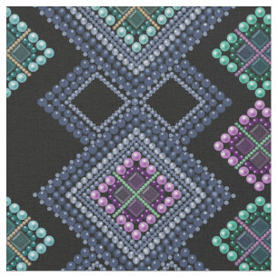 Embroidery with beads fabric