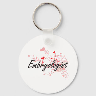 Embryologist Artistic Job Design with Hearts Key Ring
