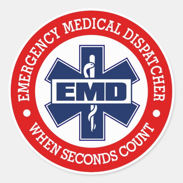 EMD (Emergency Medical Dispatcher) Classic Round Sticker (Front)