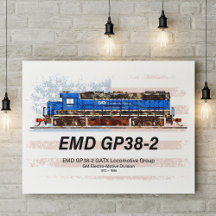 EMD GP38-2 Diesel Locomotive and American flag