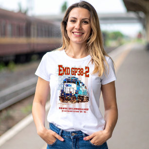 EMD GP38-2 Diesel Locomotive and American flag T-Shirt