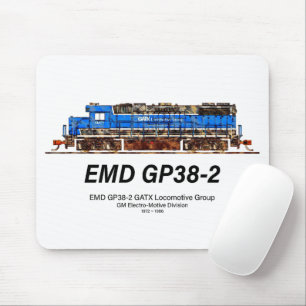 EMD GP38-2 Diesel Locomotive GATX blue and white Mouse Pad