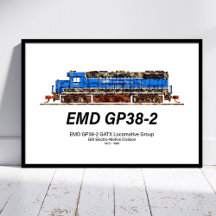 EMD GP38-2 Diesel Locomotive GATX blue and white