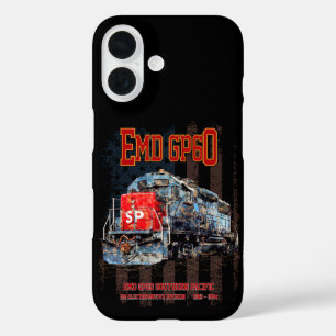 EMD GP60 Diesel Locomotive and American flag iPhone 16 Case