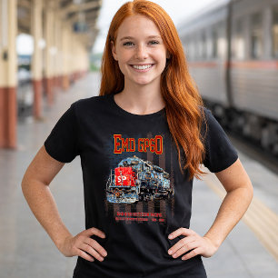 EMD GP60 Diesel Locomotive and American flag T-Shirt