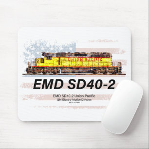 EMD SD40-2 Diesel Locomotive. American flag Mouse Pad