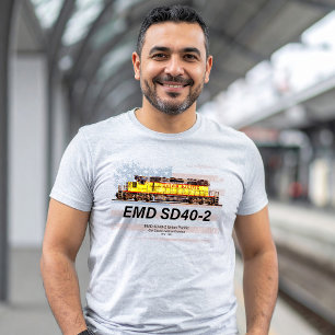 EMD SD40-2 Diesel Locomotive. American flag T-Shirt