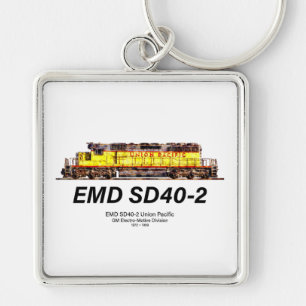 EMD SD40-2 Diesel Locomotive. Union Pacific Key Ring