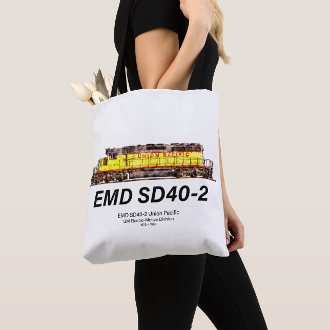 EMD SD40-2 Diesel Locomotive. Union Pacific Tote Bag (Close Up)