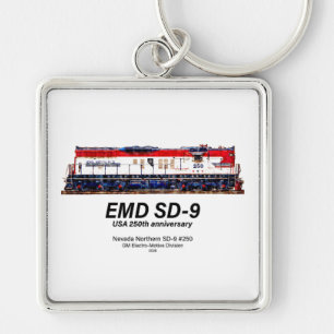 EMD SD-9 USA 250th Anniversary Heritage Locomotive Key Ring