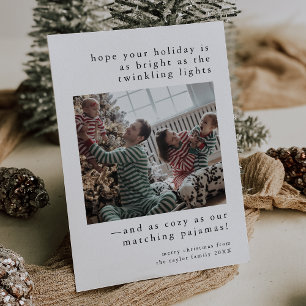 EMELIA Black Cute Family Photo Funny Christmas Holiday Card