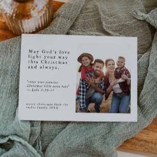 EMELIA Black Photo Easy Simple Religious Christmas Holiday Card