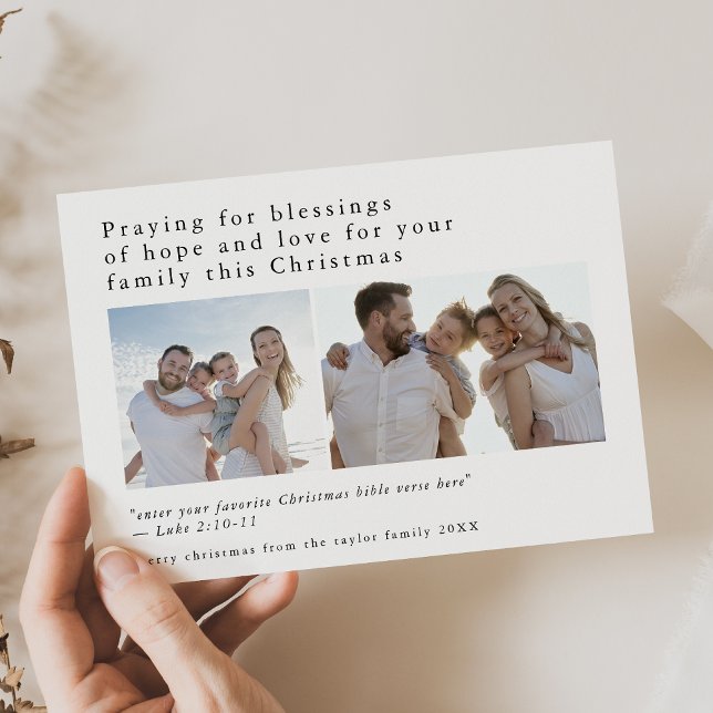 EMELIA Black Photo Unique Bible Quotes Christmas Holiday Card (EMELIA Black Photo Unique Bible Quotes Christmas Holiday Card)