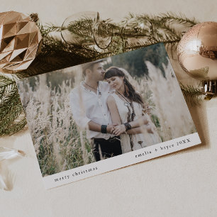 EMELIA Black Simple Family Unique Photo Christmas Holiday Card