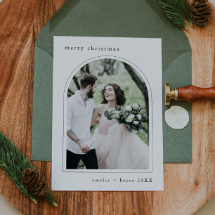 EMELIA Black Unique Arch Family Photo Christmas Holiday Card