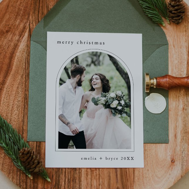 EMELIA Black Unique Arch Family Photo Christmas Holiday Card (EMELIA Black Unique Arch Family Photo Christmas Holiday Card)