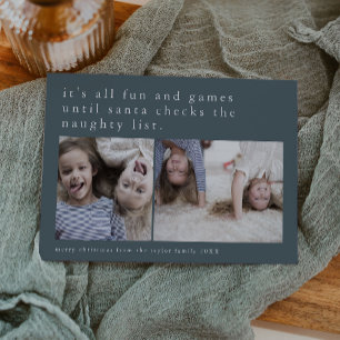 EMELIA Blue Hilarious Photo Funny Christmas Holiday Card