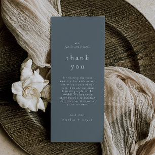 EMELIA Blue Vintage Wedding Table Thank You Cards