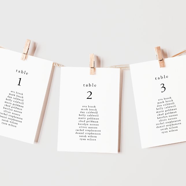 EMELIA Boho Minimalist Wedding Seating Chart Cards (EMELIA Boho Minimalist Wedding Seating Chart Cards)