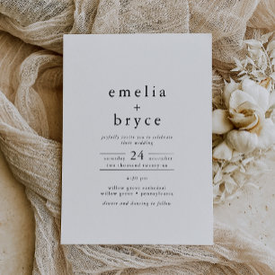 EMELIA Casual Minimalist Unique Neutral Wedding Invitation