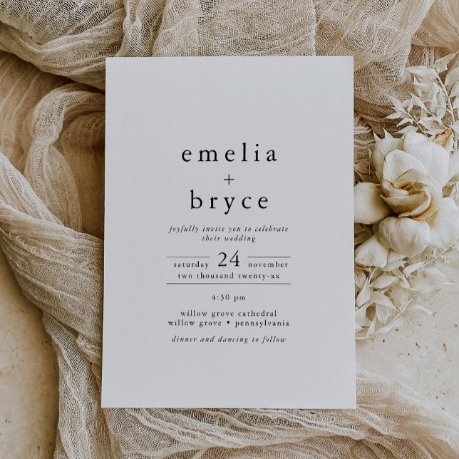 EMELIA Casual Minimalist Unique Neutral Wedding Invitation (EMELIA Casual Minimalist Unique Neutral Wedding Invitation)