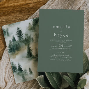 EMELIA Casual Woodland Mountain Forest Wedding Invitation
