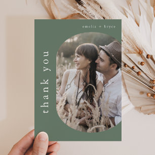 EMELIA Flat Nature Rustic Woodland Photo Wedding Thank You Card