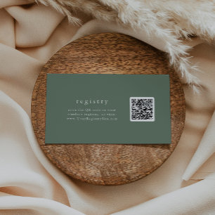 EMELIA Forest Sage Green QR Code Gift Registry Enclosure Card