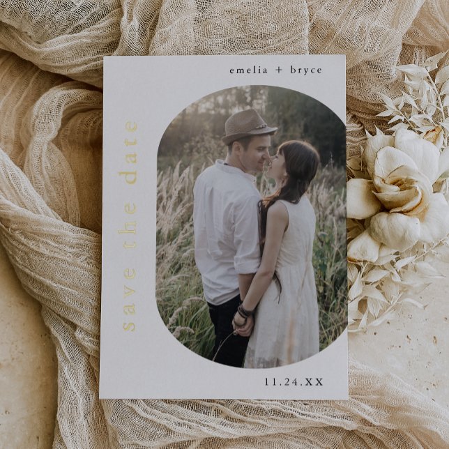 EMELIA Gold Foil Boho Modern Wedding Save the Date (EMELIA Gold Foil Boho Modern Wedding Save the Date Foil Invitation)