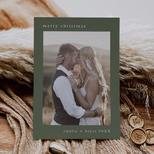 EMELIA Green Bohemian Xmas Family Photo Christmas Holiday Card