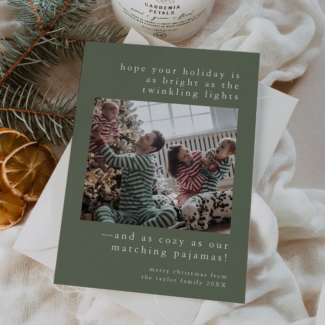 EMELIA Green Cute Family Photo Funny Christmas Holiday Card (EMELIA Green Cute Family Photo Funny Christmas Holiday Card)