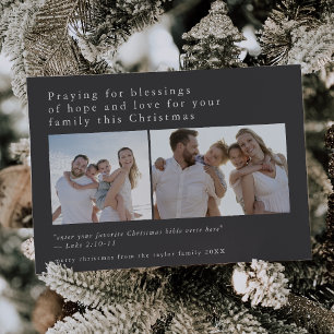 EMELIA Grey Photo Unique Bible Quotes Christmas Holiday Card