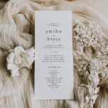 EMELIA Minimalist Unique Neutral Rustic Wedding Program<br><div class="desc">This minimalist unique neutral rustic wedding program is perfect for a minimalistic wedding. The black and white design features modern boho unadorned typography with a unique minimalist style. Include the names of the couple, the wedding date and location, a thank you message, the order of service, wedding party and an...</div>