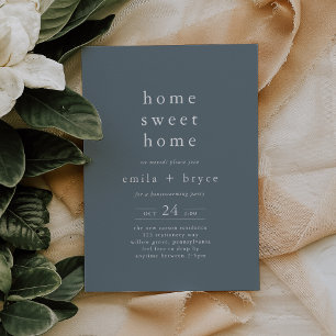 EMELIA Minimalist Vintage Blue Winter Housewarming Invitation