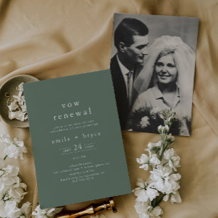 EMELIA Modern Mountain Simple Photo Vow Renewal Invitation