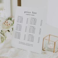 EMELIA Modern Simple Business Services Price List