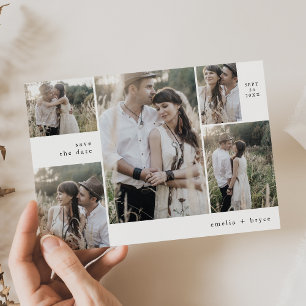 EMELIA Multi Photo Winter Minimalist Boho Wedding Save The Date