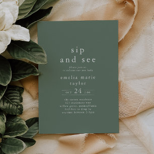 EMELIA Nature Rustic Simple Woodland Sip and See Invitation