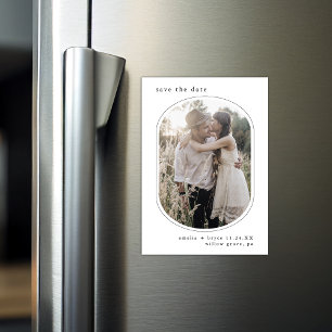 EMELIA Photo Boho Minimalist Wedding Save the Date Magnetic Invitation