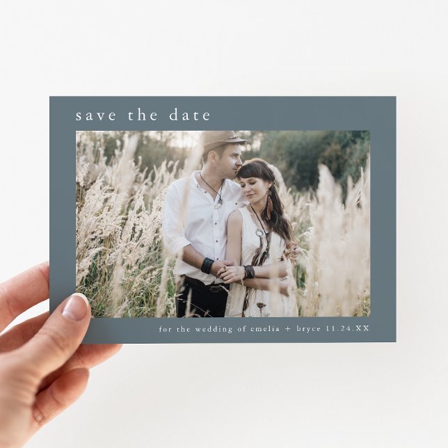 EMELIA Photo Dusty Blue Winter Minimal Wedding Save The Date (EMELIA Photo Dusty Blue Winter Minimal Wedding Save The Date)