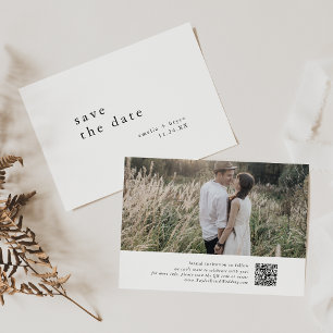 EMELIA Photo Modern Boho Winter Minimalist Wedding Save The Date