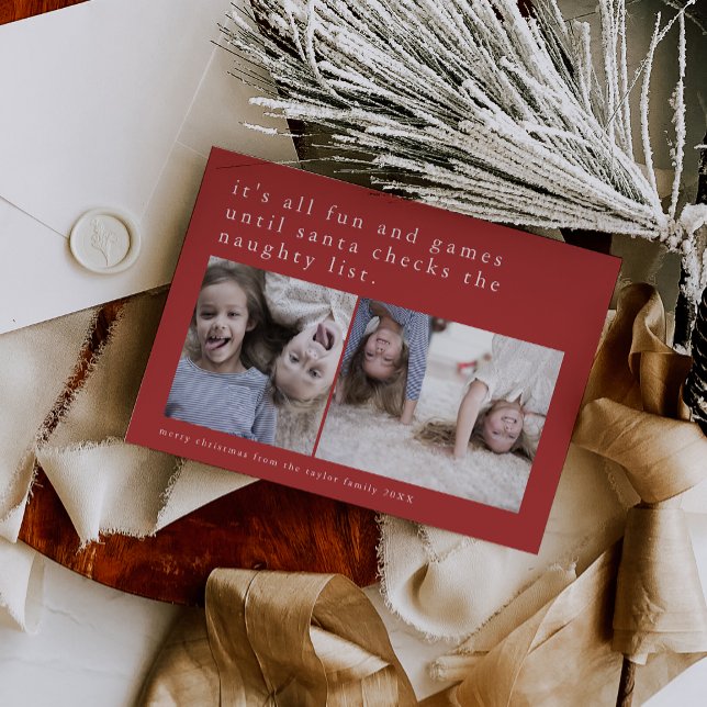 EMELIA Red Hilarious Photo Funny Christmas Holiday Card (EMELIA Red Hilarious Photo Funny Christmas Holiday Card)
