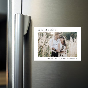 EMELIA Rustic Photo Simple Wedding Save the Date Magnetic Invitation