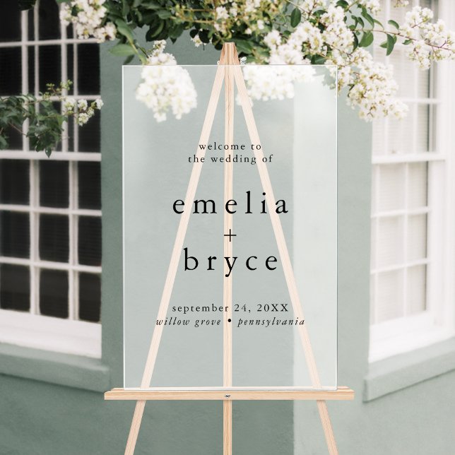 EMELIA Rustic Simple Modern Boho Wedding Welcome Acrylic Sign (EMELIA Rustic Simple Modern Boho Wedding Welcome Acrylic Sign)