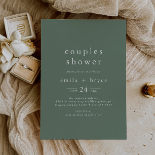 EMELIA Sage Green Baby or Wedding Couples Shower Invitation